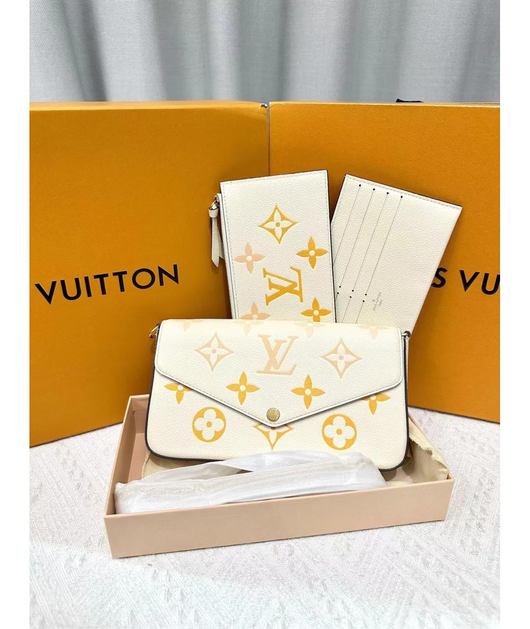 LOUIS VUITTON Белая кожаная сумка через плечо, фото 8