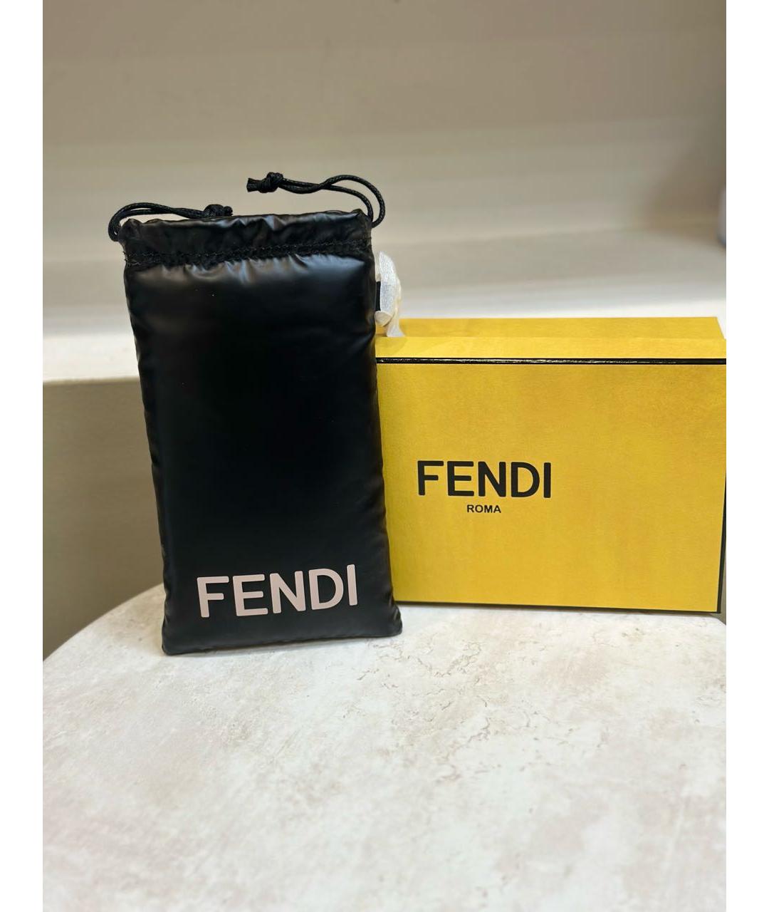 FENDI Коричневые металлические солнцезащитные очки, фото 4