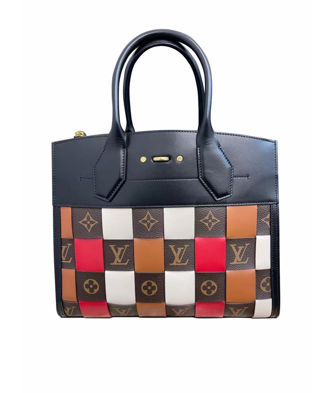 LOUIS VUITTON Черная кожаная сумка тоут, фото 1