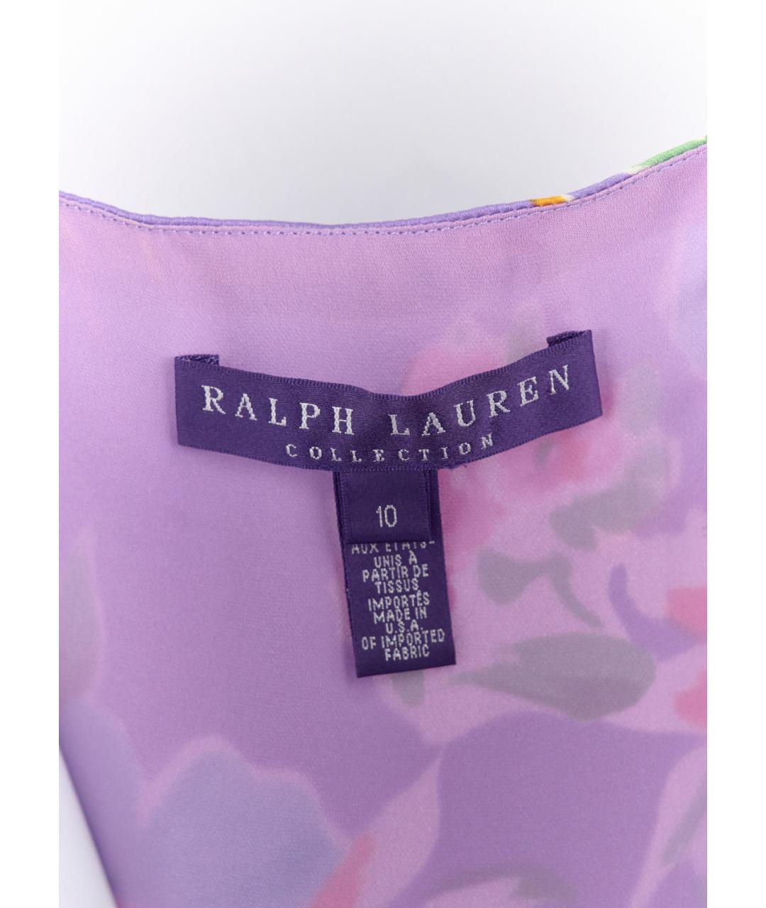 RALPH LAUREN Фиолетовое шелковое повседневное платье, фото 3