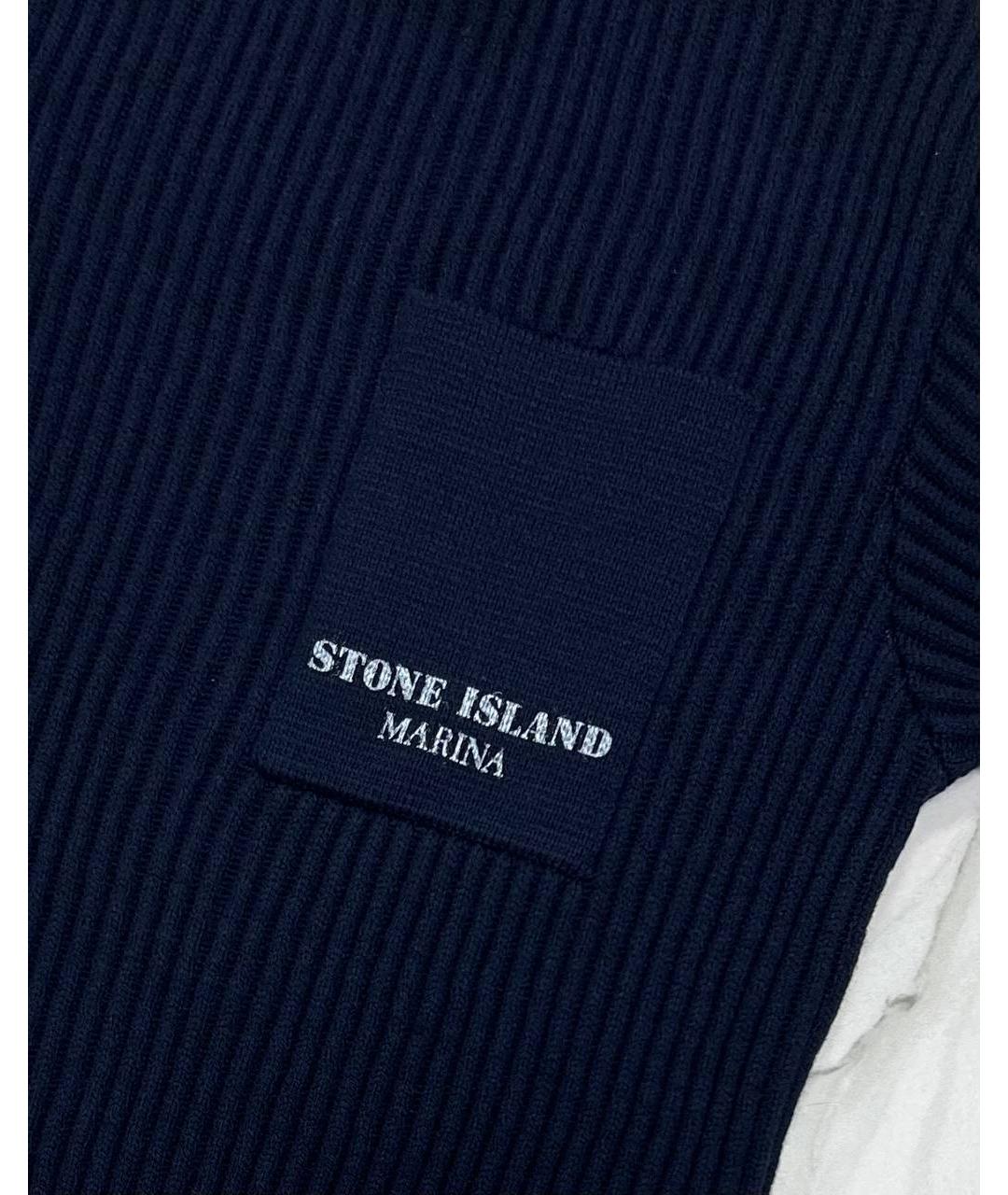 STONE ISLAND Темно-синий шерстяной джемпер / свитер, фото 4