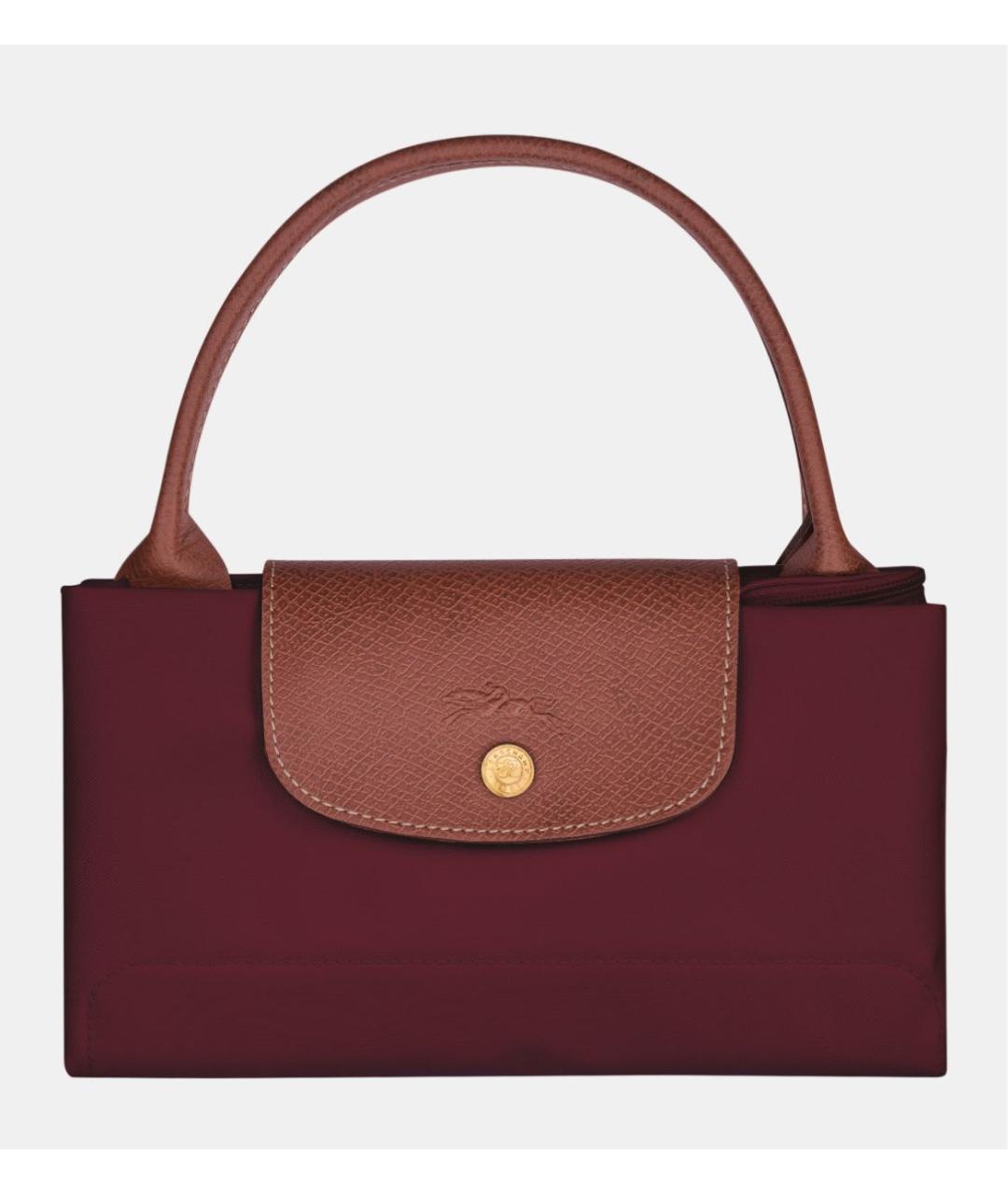 LONGCHAMP Бордовая кожаная сумка с короткими ручками, фото 3