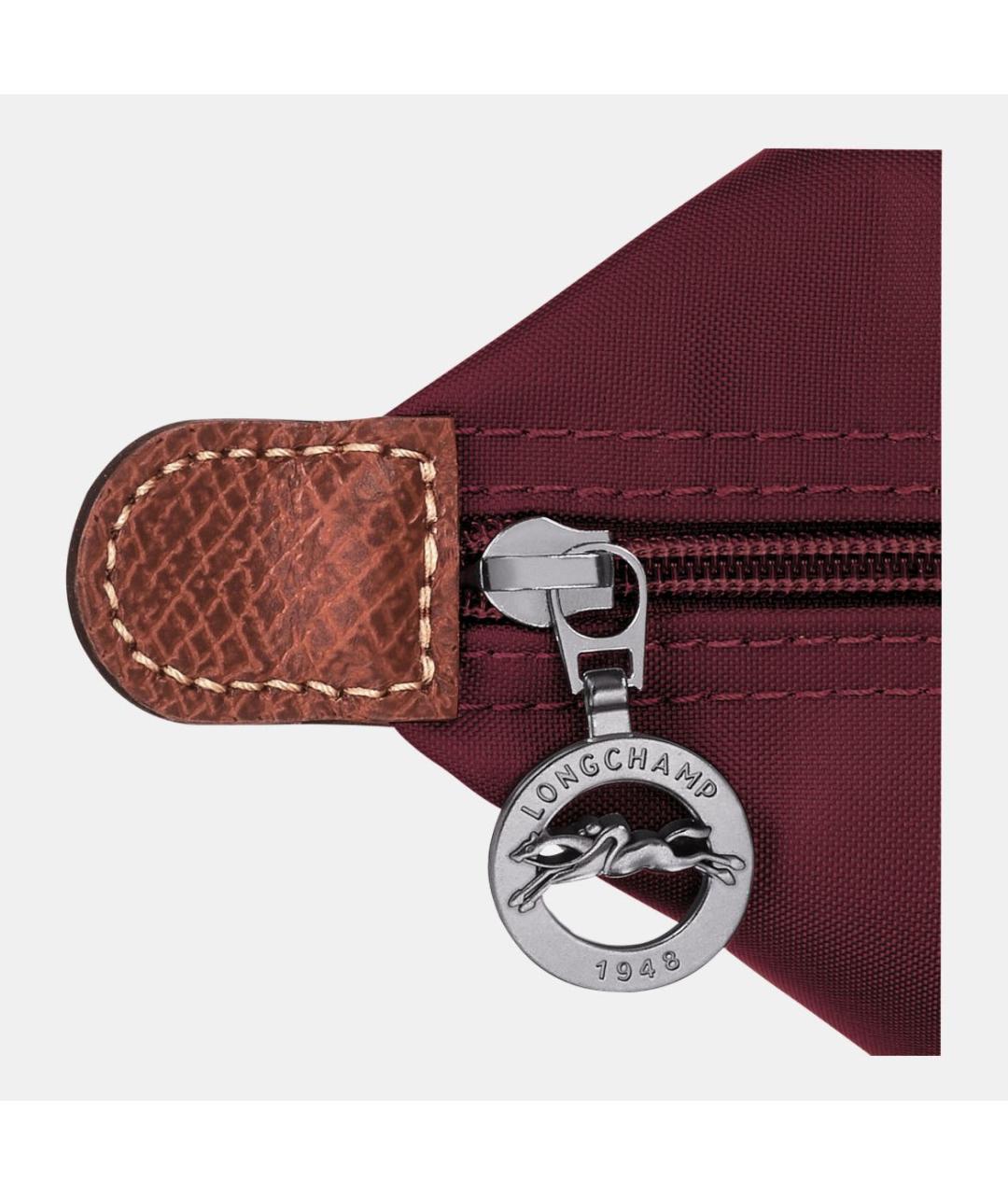 LONGCHAMP Бордовая кожаная сумка с короткими ручками, фото 6