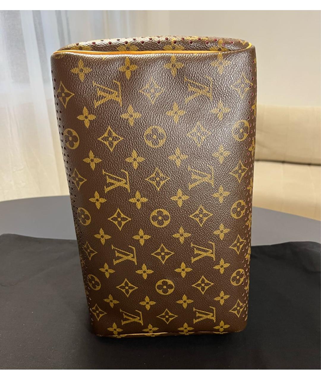 LOUIS VUITTON Коричневая кожаная сумка с короткими ручками, фото 8