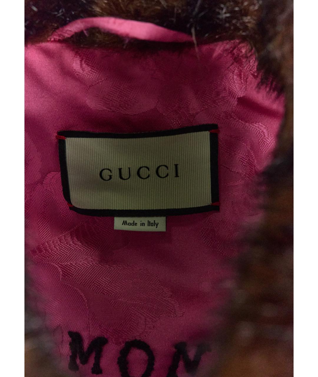 GUCCI Коричневая меховая шуба, фото 2