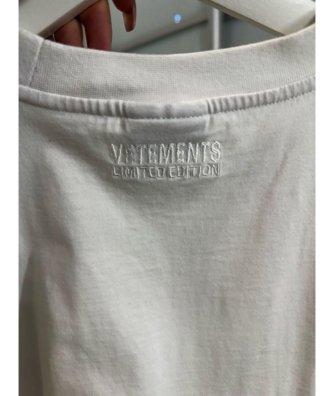 VETEMENTS Белая хлопковая футболка, фото 4