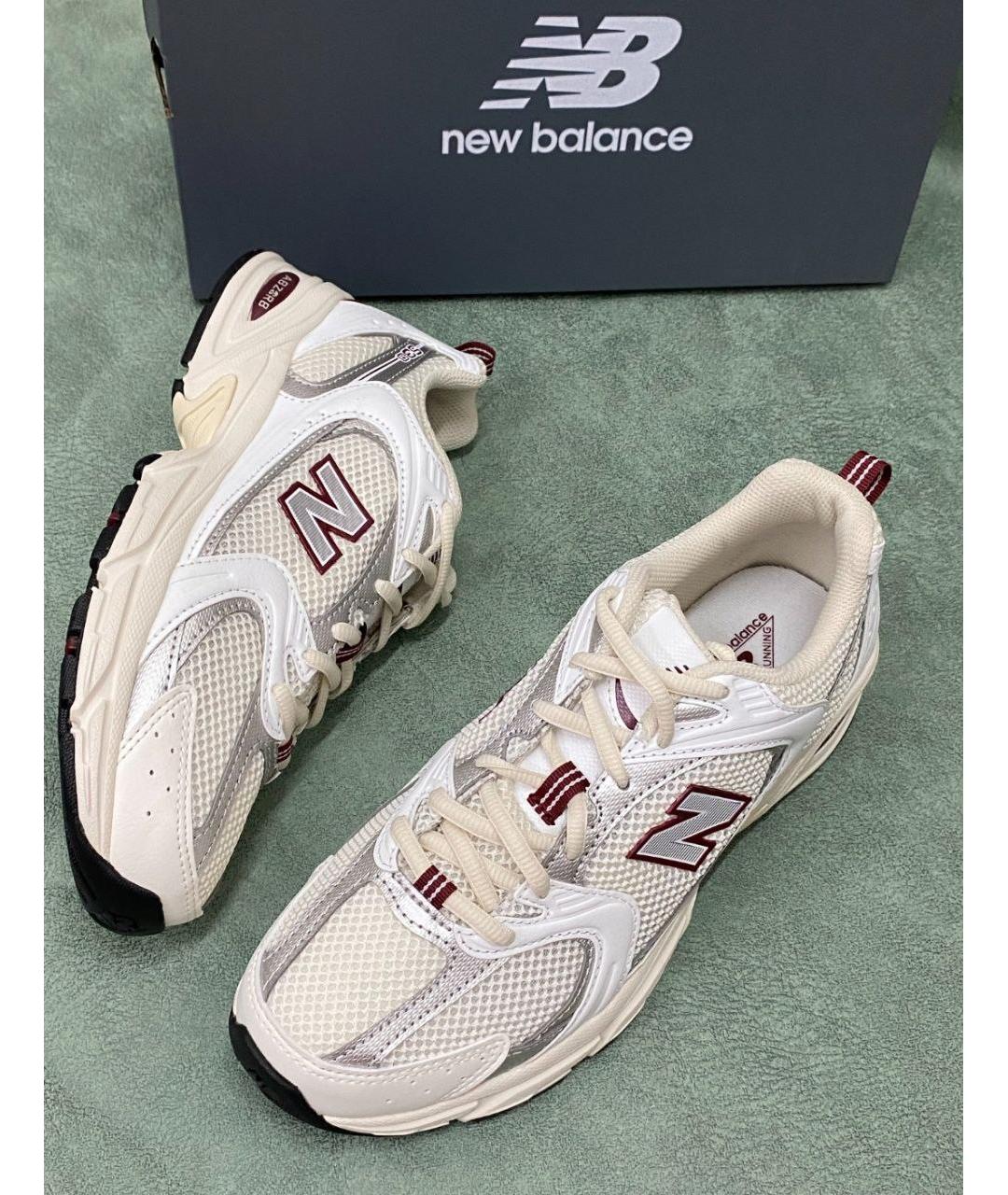 NEW BALANCE Бежевые неопреновые низкие кроссовки / кеды, фото 2