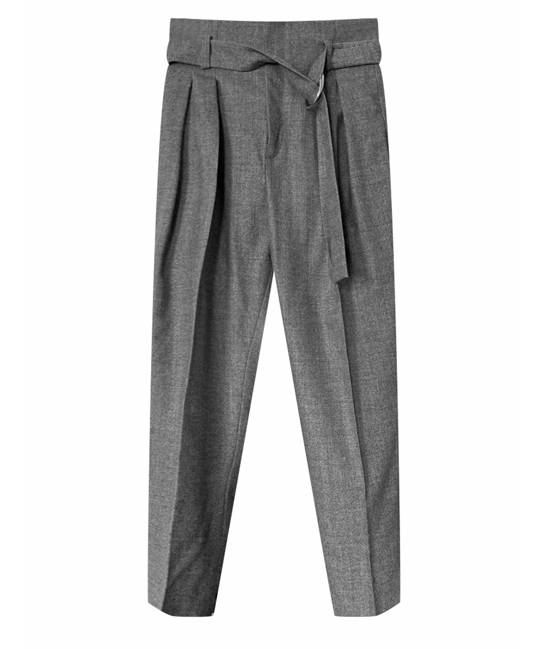 IRO Серые шерстяные прямые брюки, фото 1