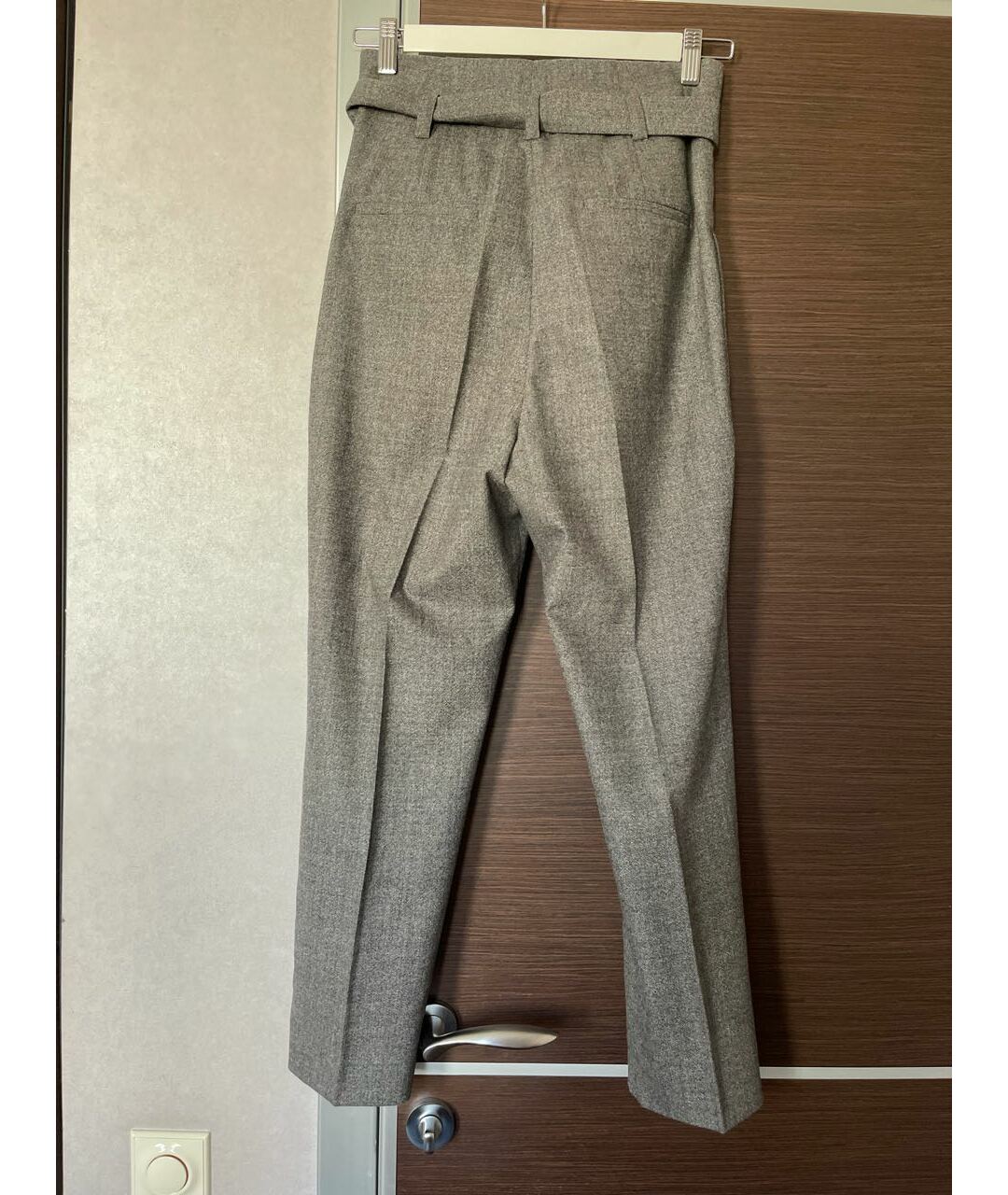 IRO Серые шерстяные прямые брюки, фото 2