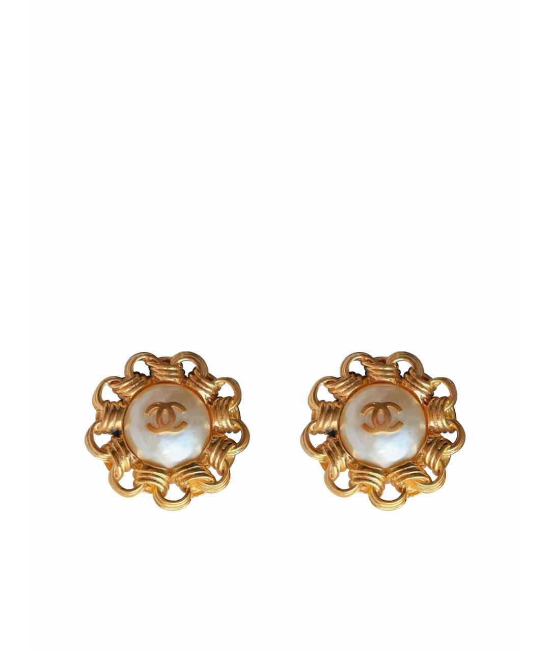 CHANEL Золотые клипсы, фото 1