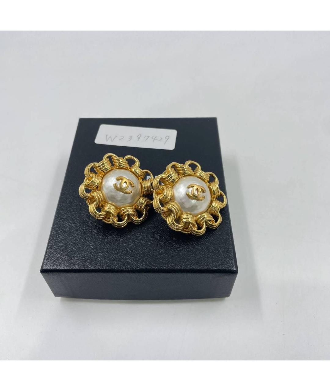 CHANEL Золотые клипсы, фото 4