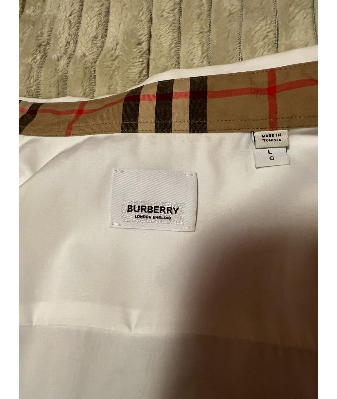 BURBERRY Белая хлопковая кэжуал рубашка, фото 2