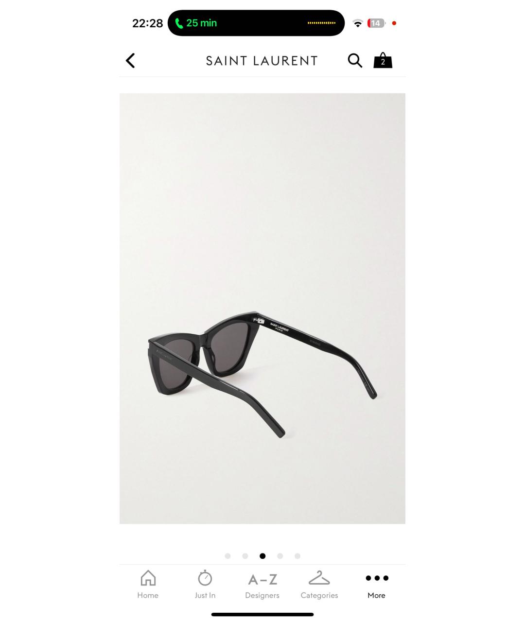 SAINT LAURENT Черные солнцезащитные очки, фото 3