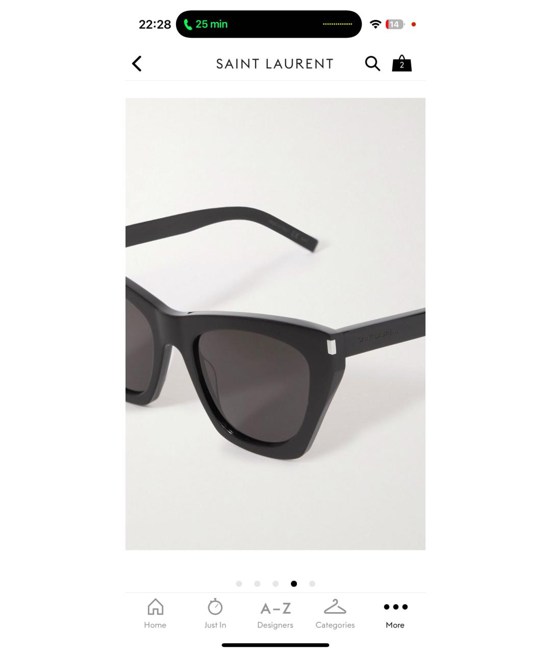 SAINT LAURENT Черные солнцезащитные очки, фото 2