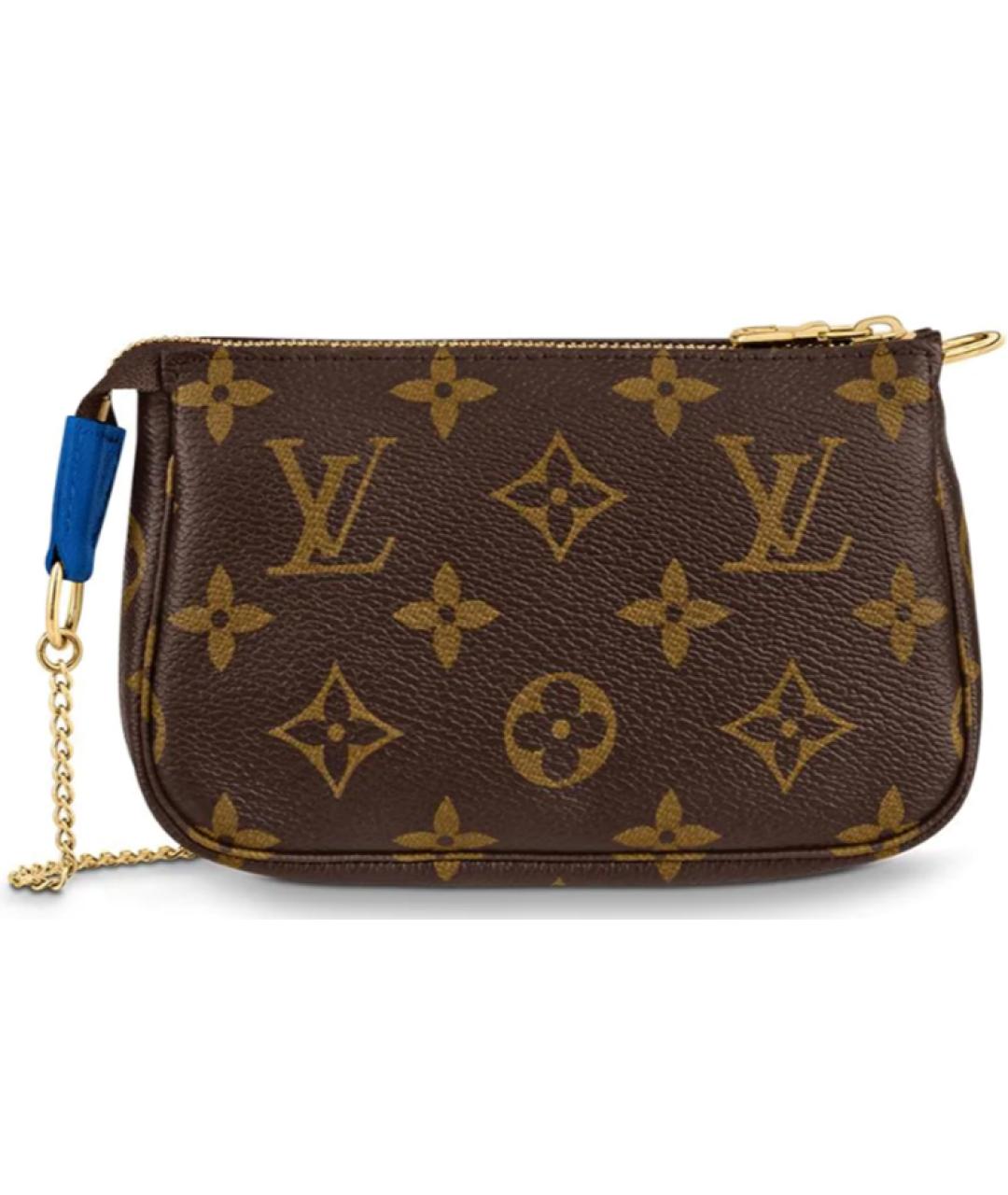 LOUIS VUITTON Коричневая тканевая сумка через плечо, фото 3