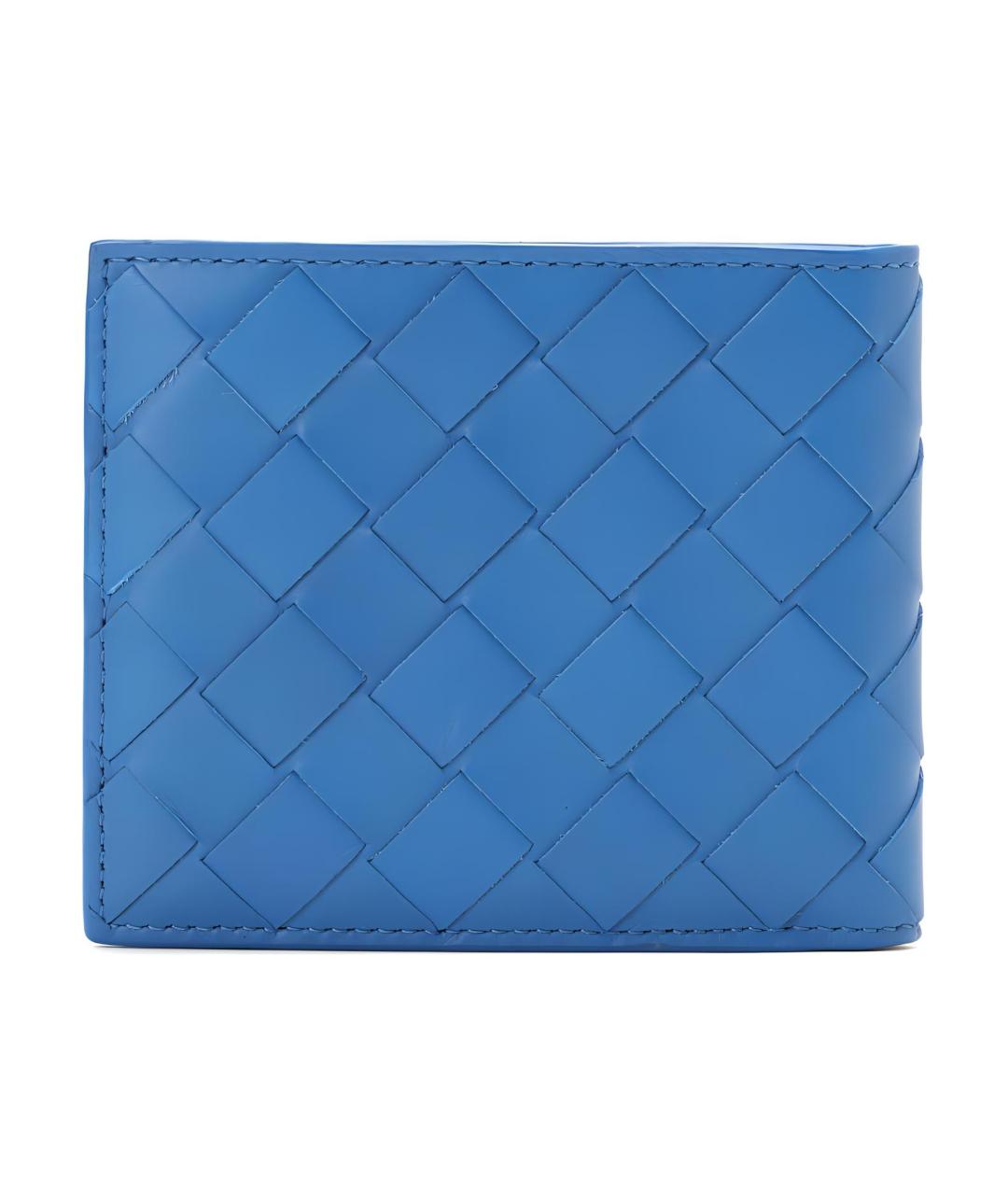 BOTTEGA VENETA Синий кожаный кошелек, фото 3