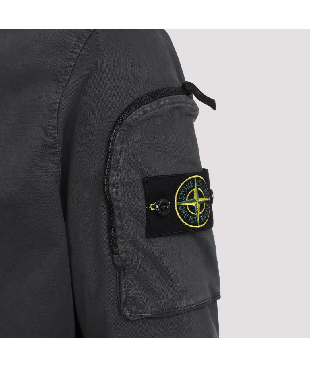 STONE ISLAND Серая хлопковая кэжуал рубашка, фото 4