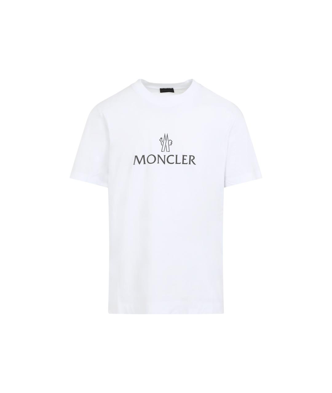 MONCLER Белая хлопковая футболка, фото 1