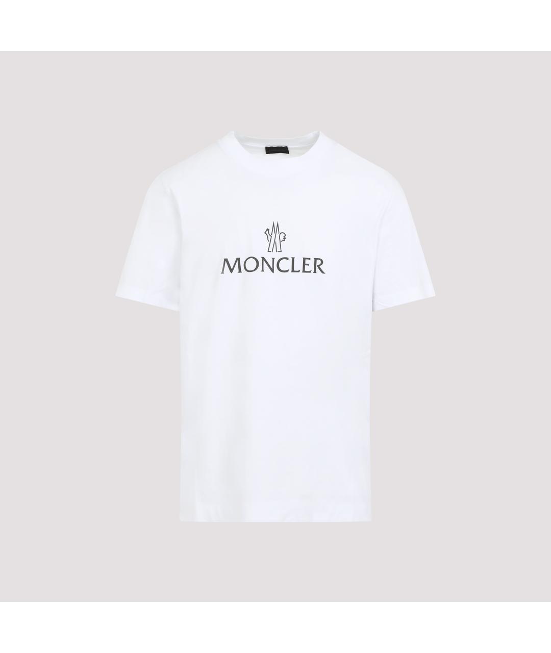 MONCLER Белая хлопковая футболка, фото 2