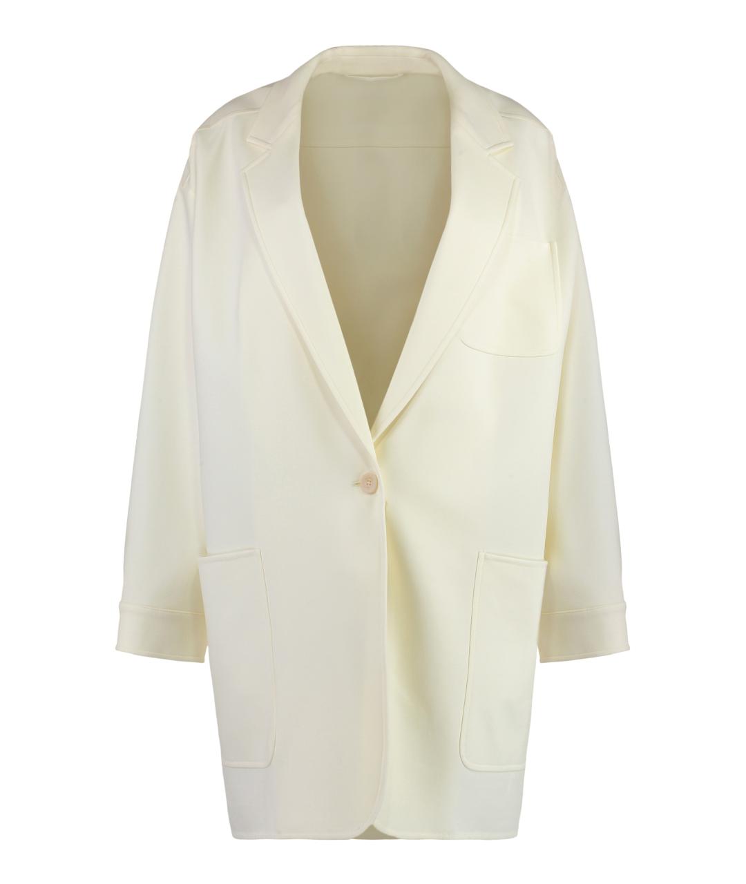 MAX MARA Белое шерстяное пальто, фото 1