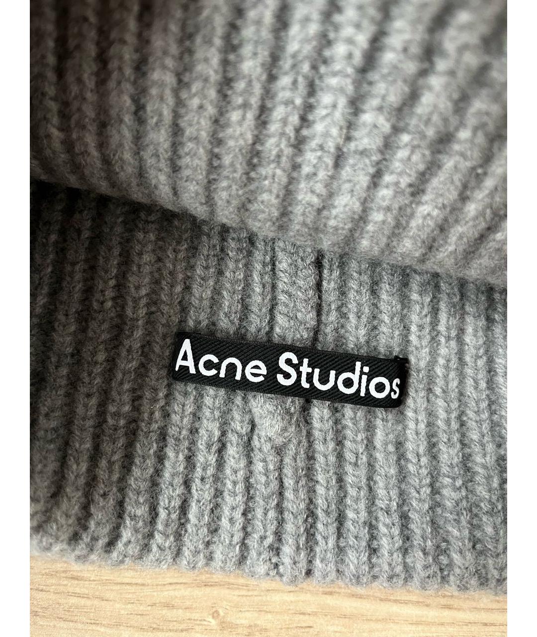 ACNE STUDIOS Серая шерстяная шапка, фото 2