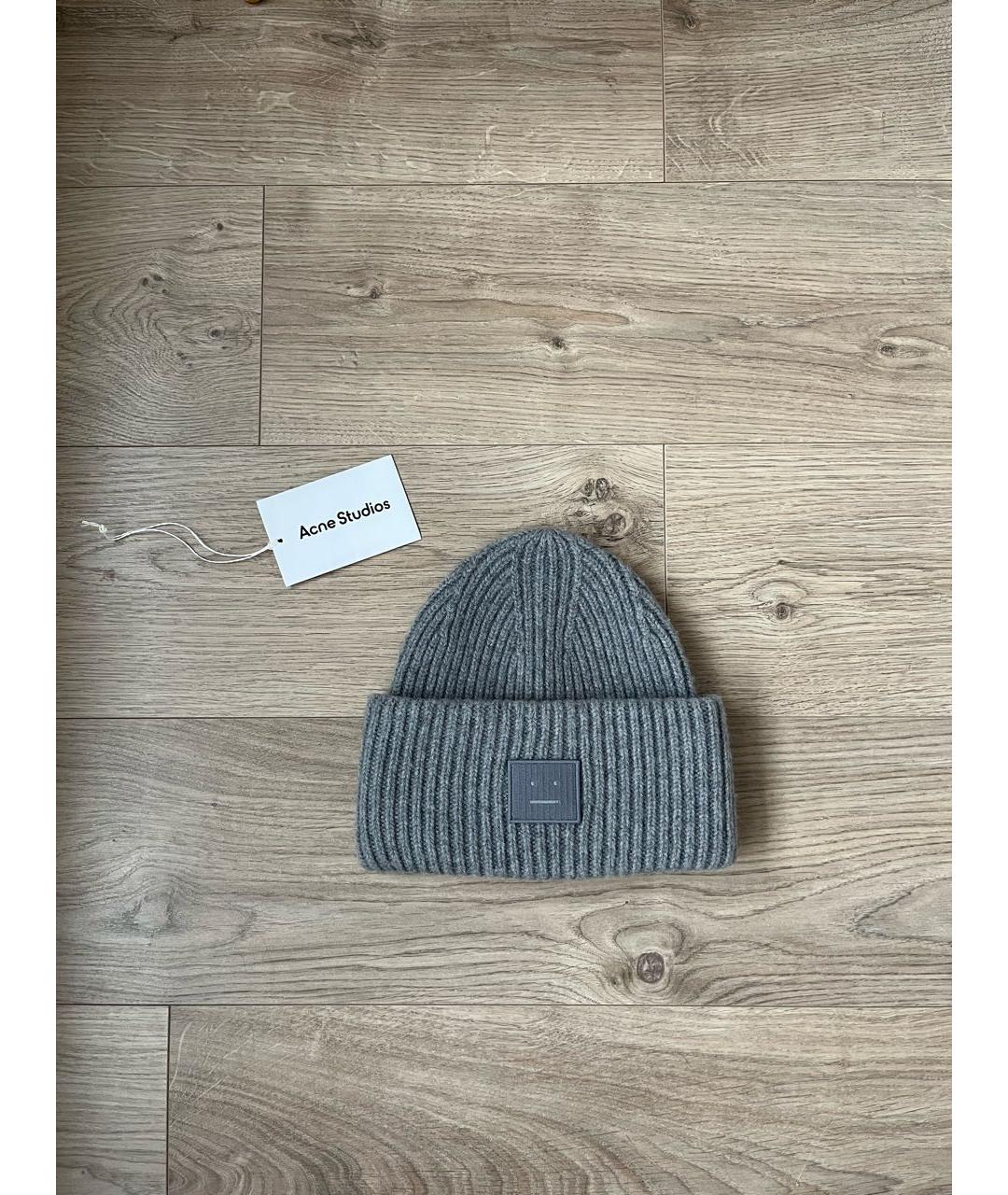 ACNE STUDIOS Серая шерстяная шапка, фото 3