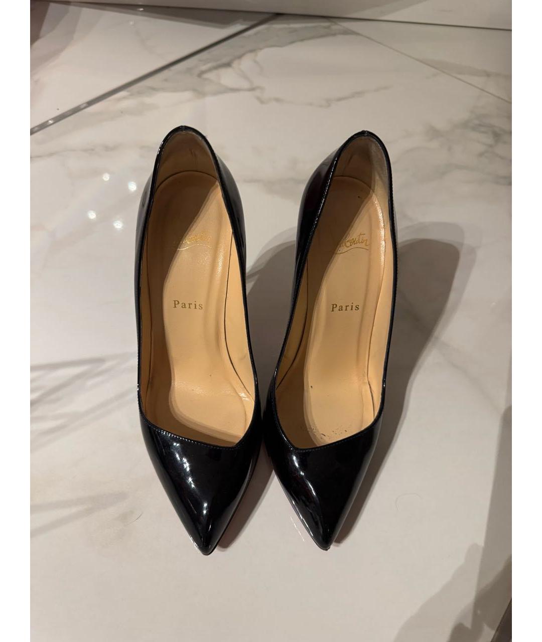 CHRISTIAN LOUBOUTIN Черные туфли из лакированной кожи, фото 2