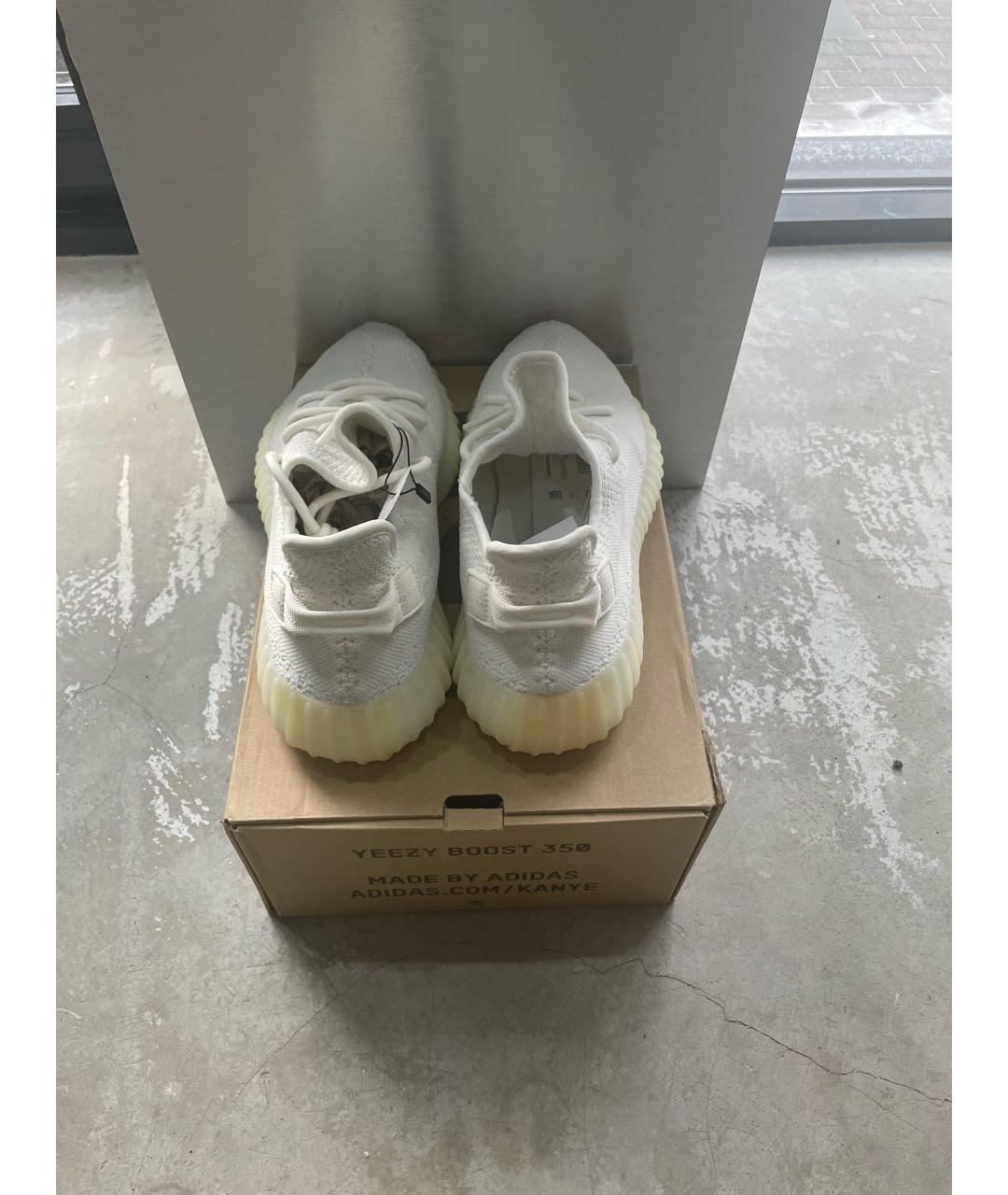 ADIDAS YEEZY Белые синтетические низкие кроссовки / кеды, фото 3