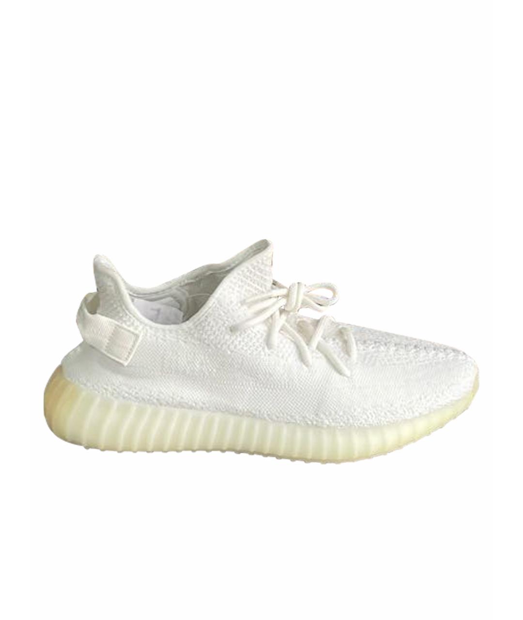 ADIDAS YEEZY Белые синтетические низкие кроссовки / кеды, фото 1