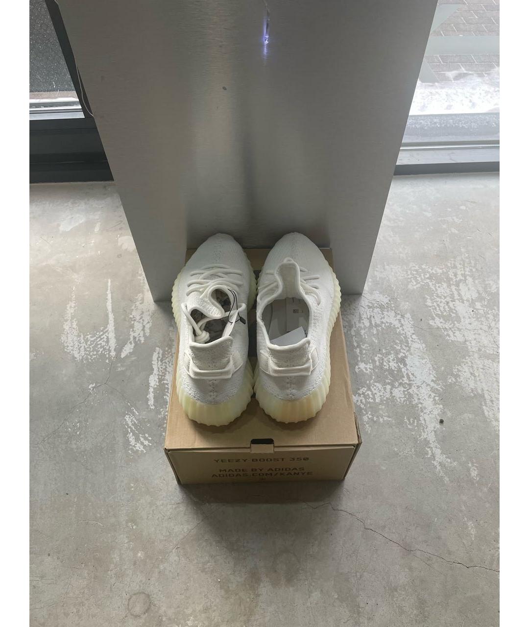 ADIDAS YEEZY Белые синтетические низкие кроссовки / кеды, фото 4