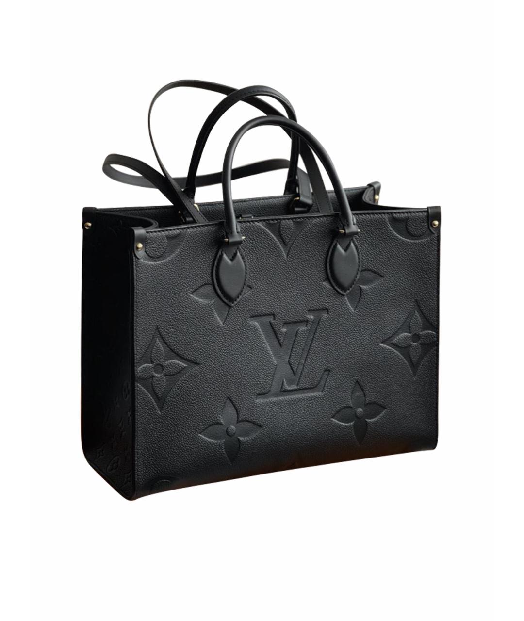 LOUIS VUITTON Черная кожаная сумка тоут, фото 1