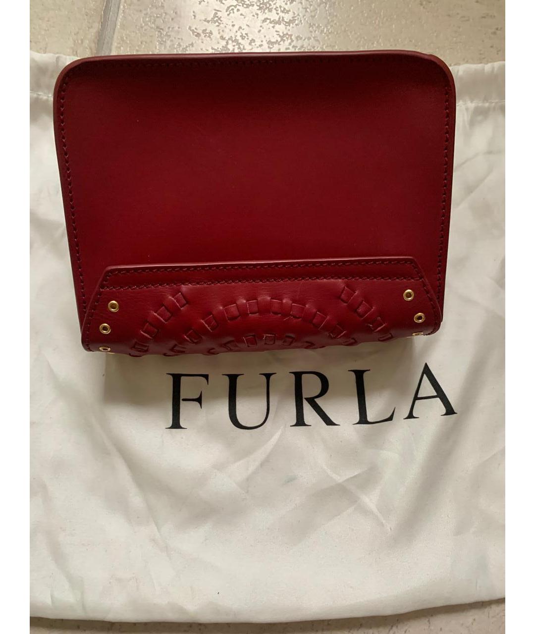 FURLA Красная кожаная сумка через плечо, фото 8