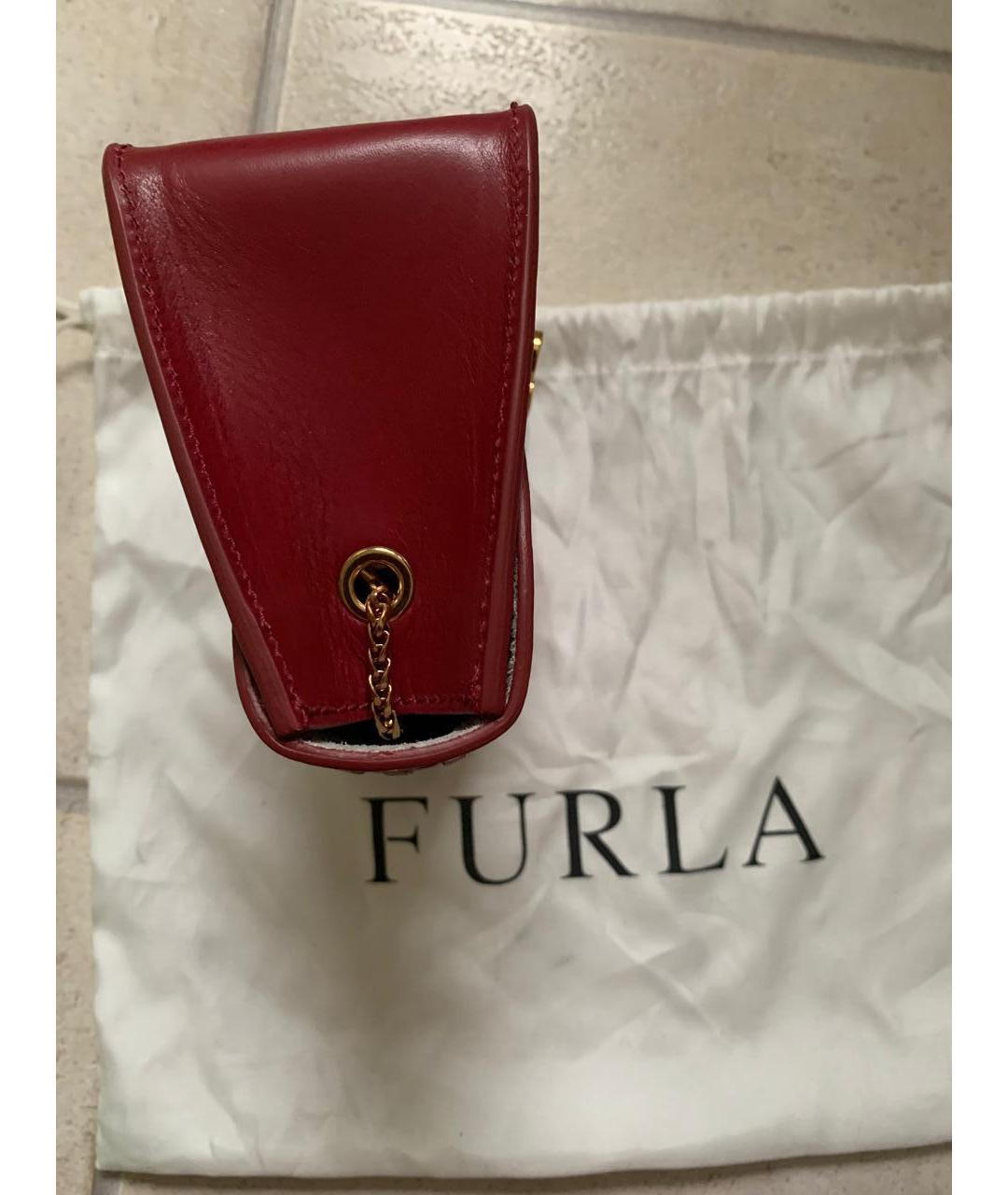 FURLA Красная кожаная сумка через плечо, фото 6