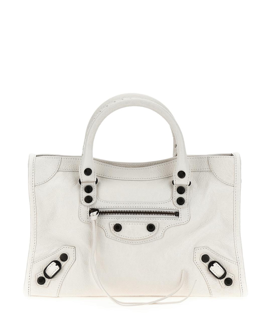 BALENCIAGA Белая кожаная сумка тоут, фото 1