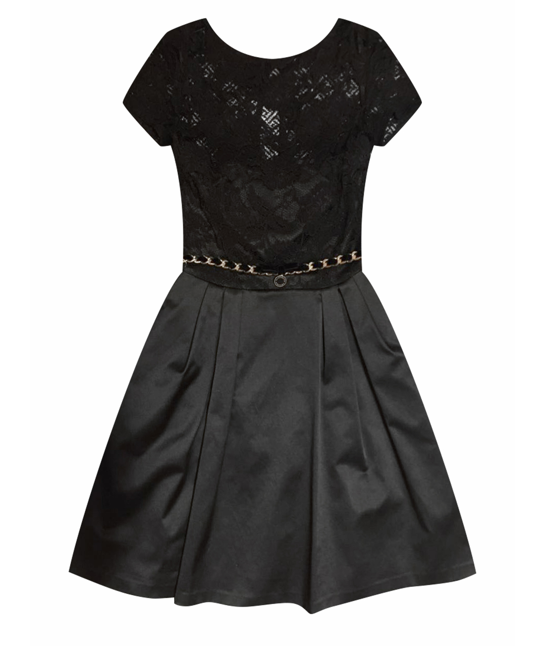 ELISABETTA FRANCHI Черное атласное коктейльное платье, фото 1