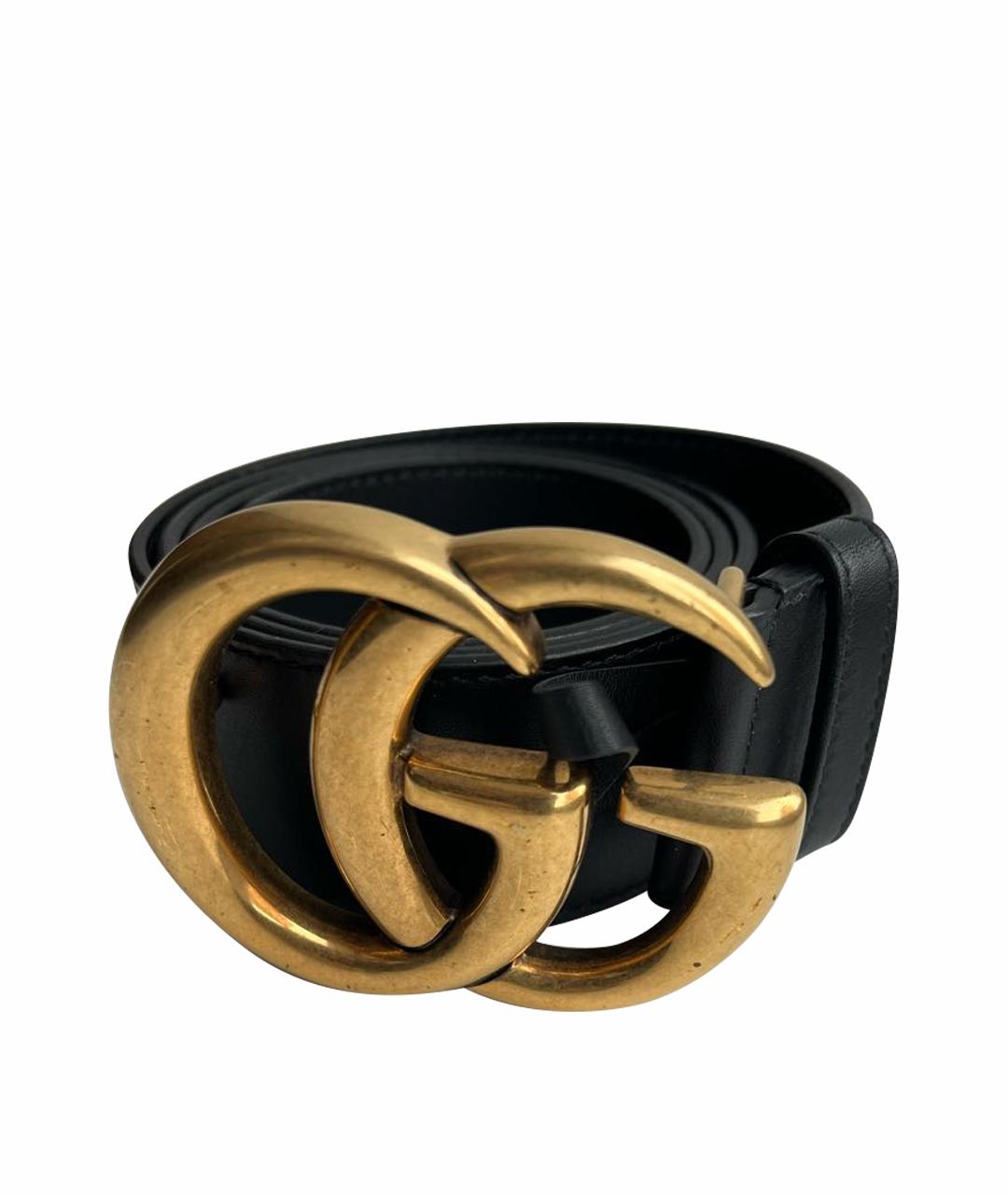 GUCCI Черный кожаный ремень, фото 1
