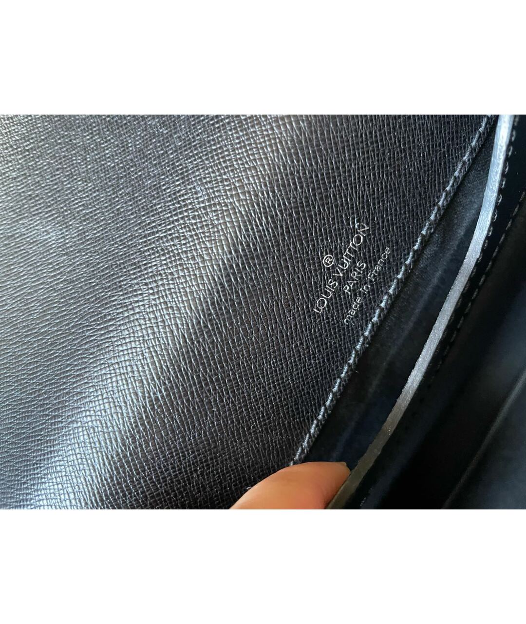 LOUIS VUITTON PRE-OWNED Антрацитовый кожаный портфель, фото 6