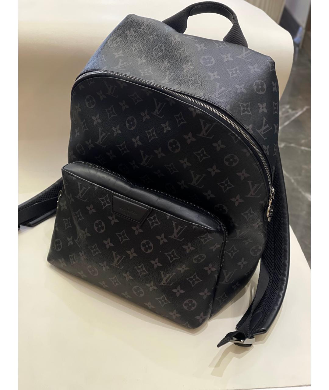 LOUIS VUITTON Черный рюкзак из искусственной кожи, фото 10