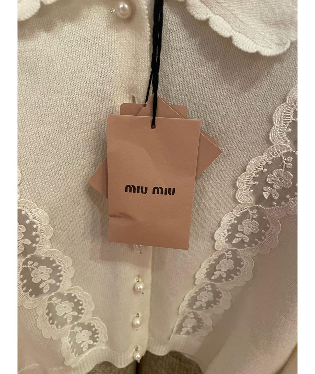 MIU MIU Бежевый кашемировый кардиган, фото 4