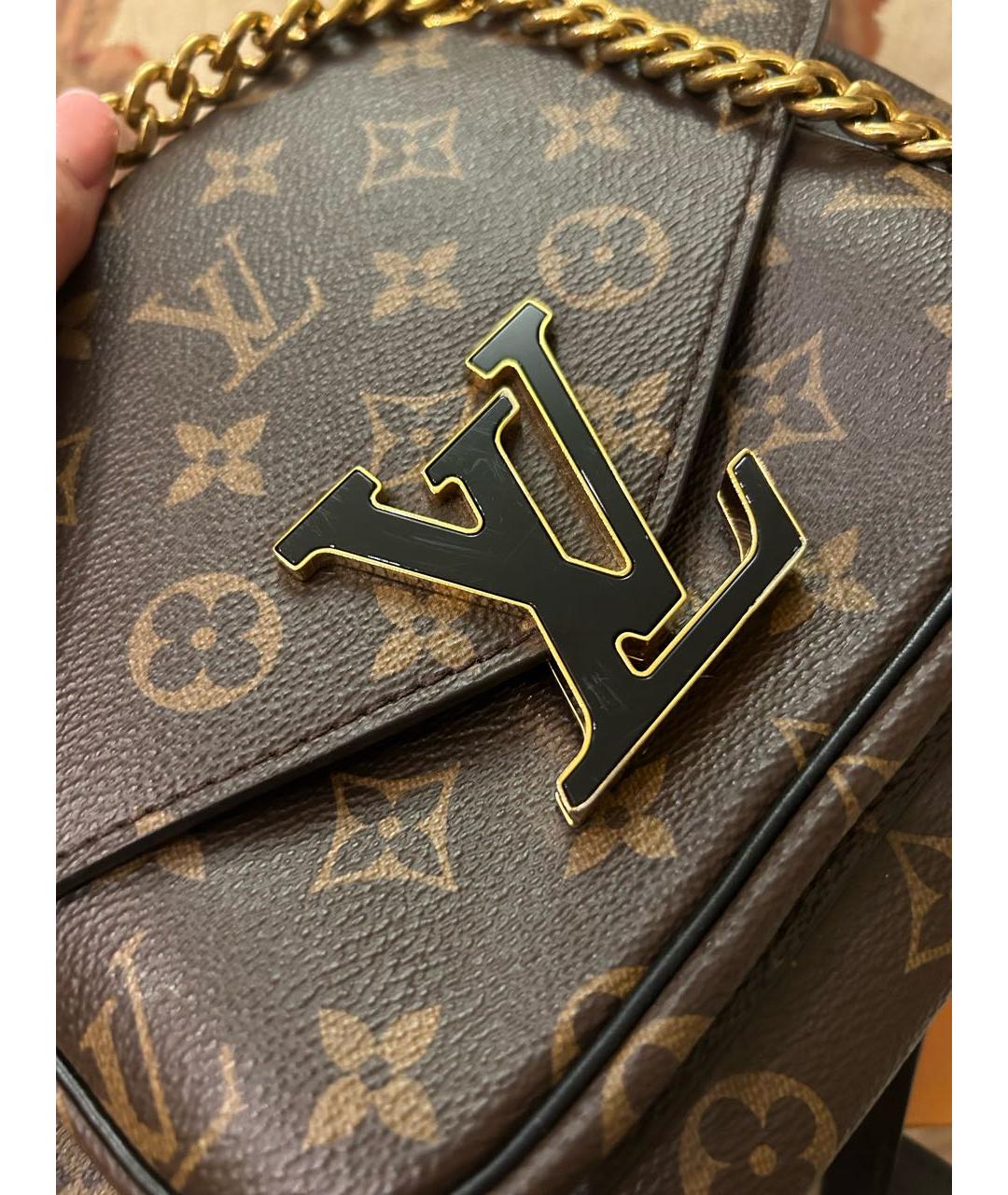 LOUIS VUITTON Коричневая кожаная сумка через плечо, фото 2