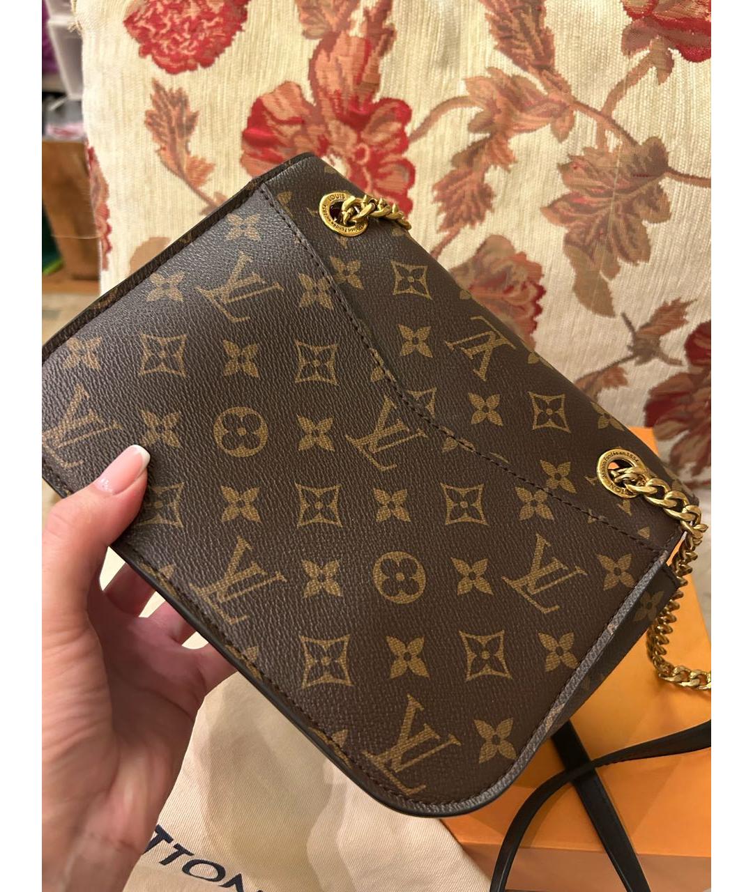 LOUIS VUITTON Коричневая кожаная сумка через плечо, фото 3