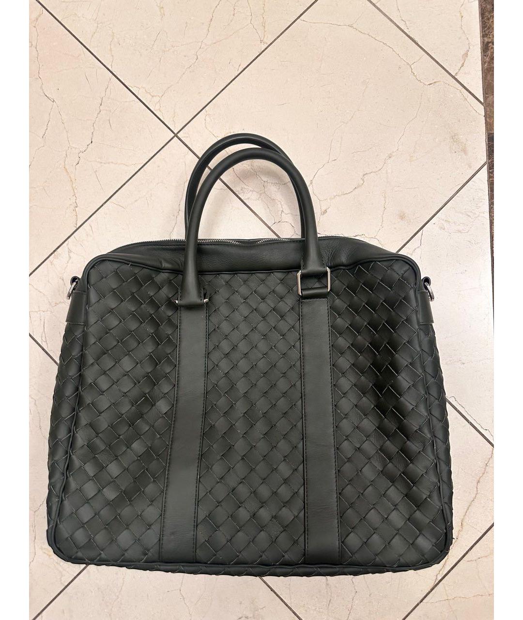 BOTTEGA VENETA Хаки сумка с короткими ручками из искусственной кожи, фото 4