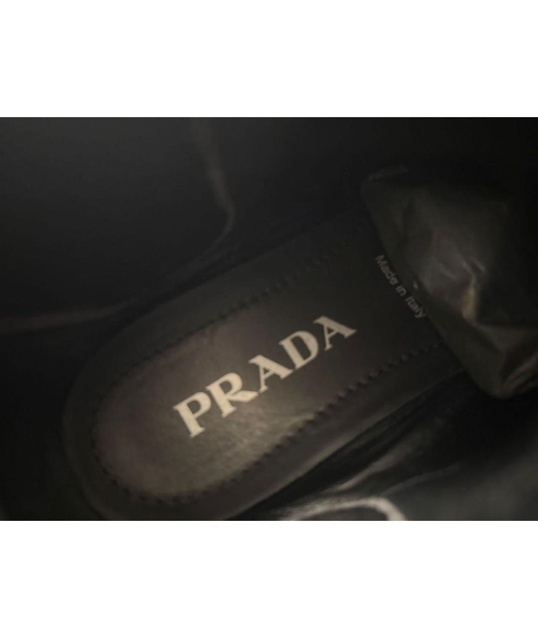 PRADA Черные кожаные ботинки, фото 6