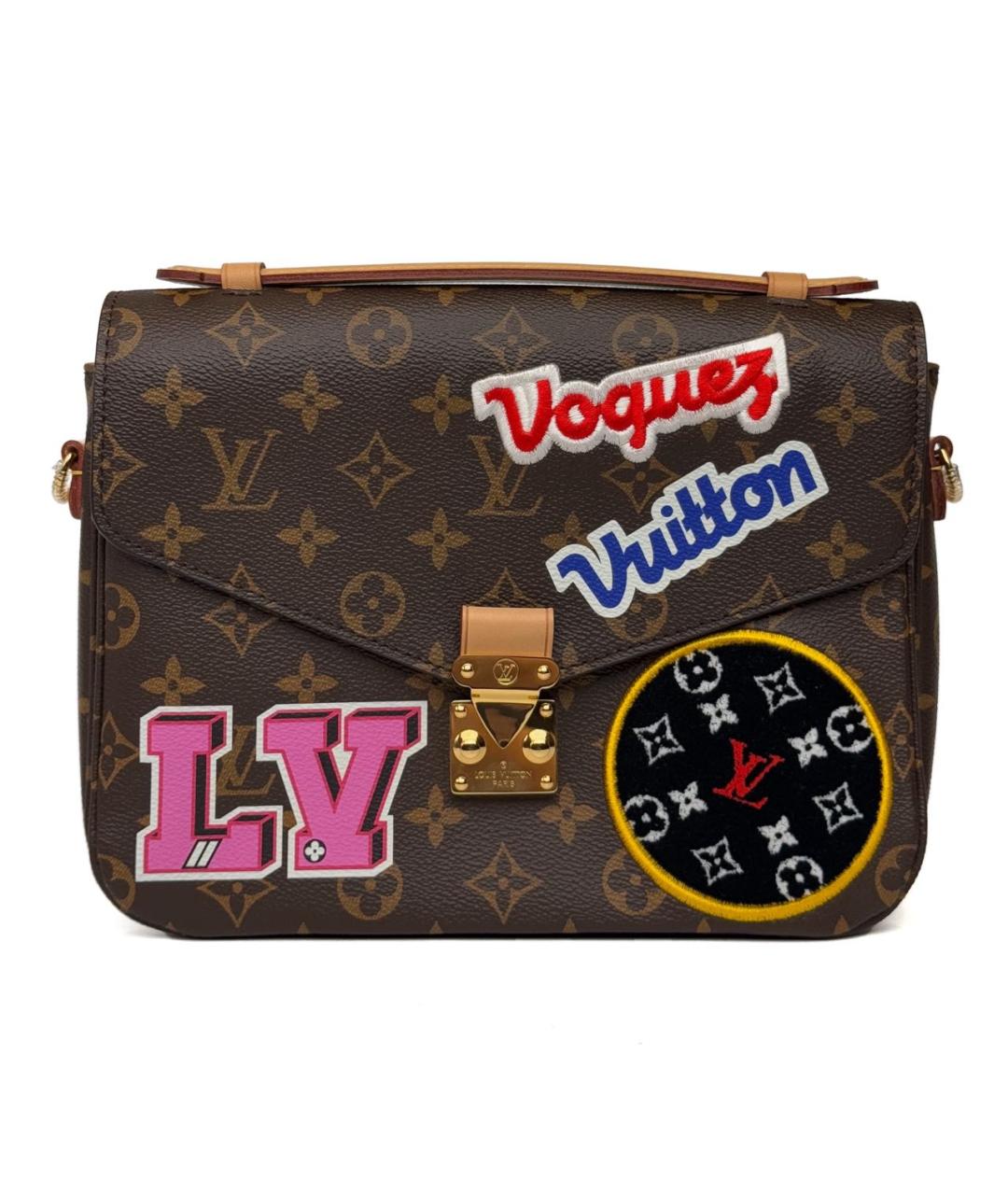 LOUIS VUITTON Коричневая кожаная сумка через плечо, фото 6