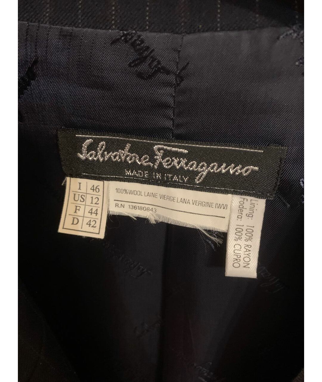 SALVATORE FERRAGAMO Темно-синий шерстяной жакет/пиджак, фото 7
