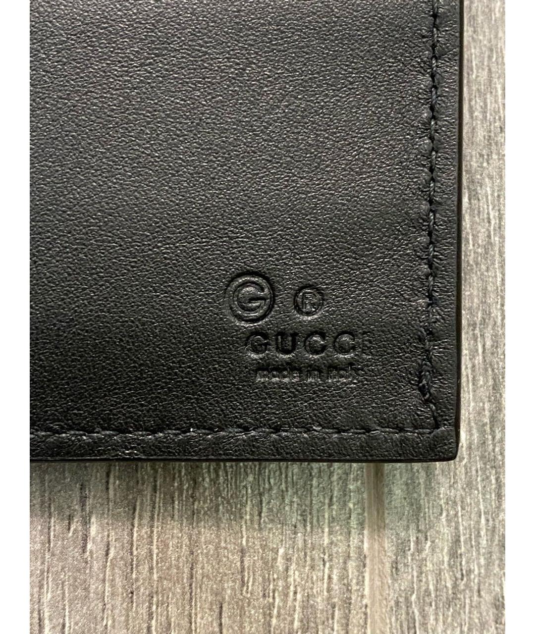 GUCCI Черный кожаный кошелек, фото 6
