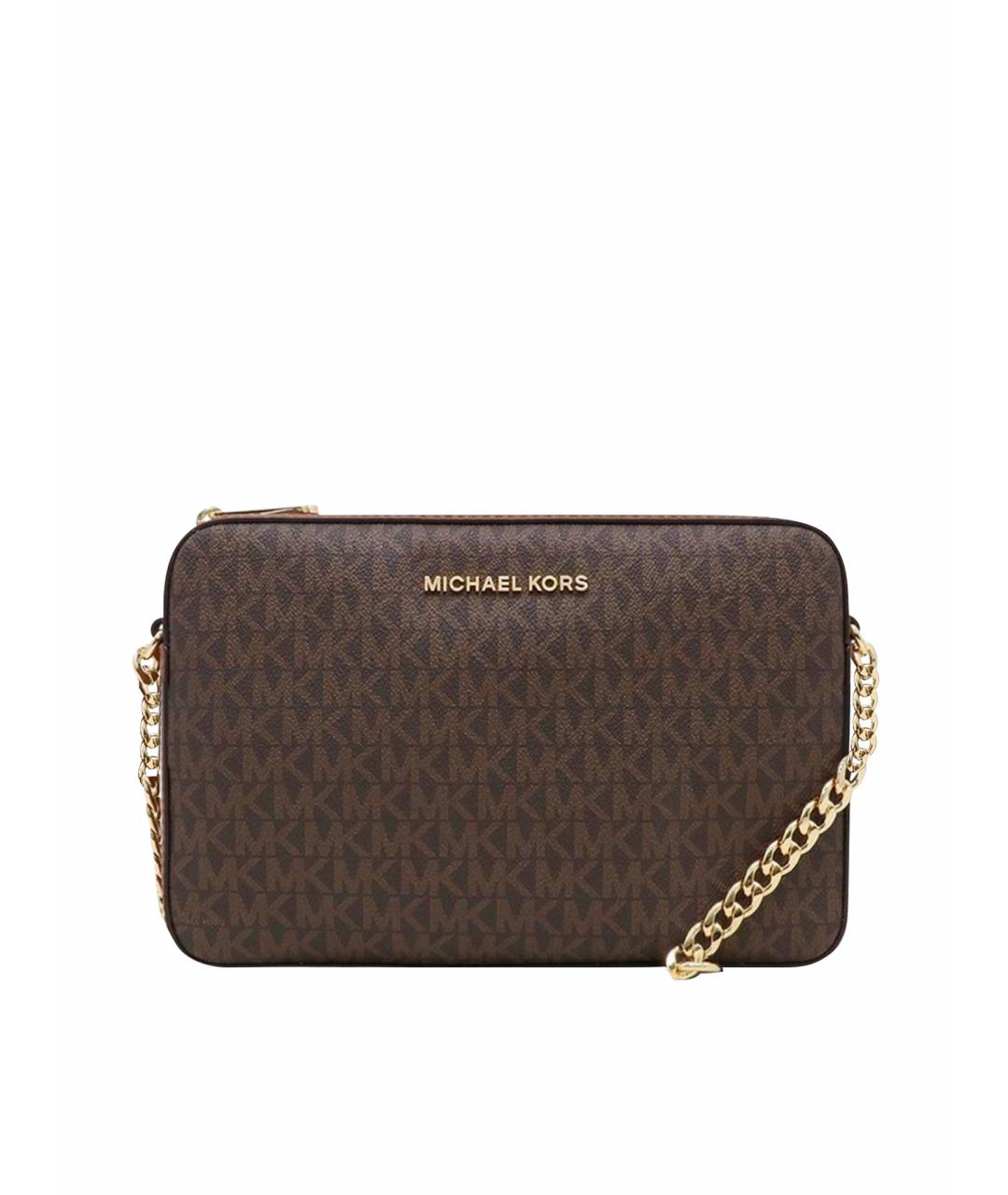 MICHAEL KORS Коричневая кожаная сумка через плечо, фото 1