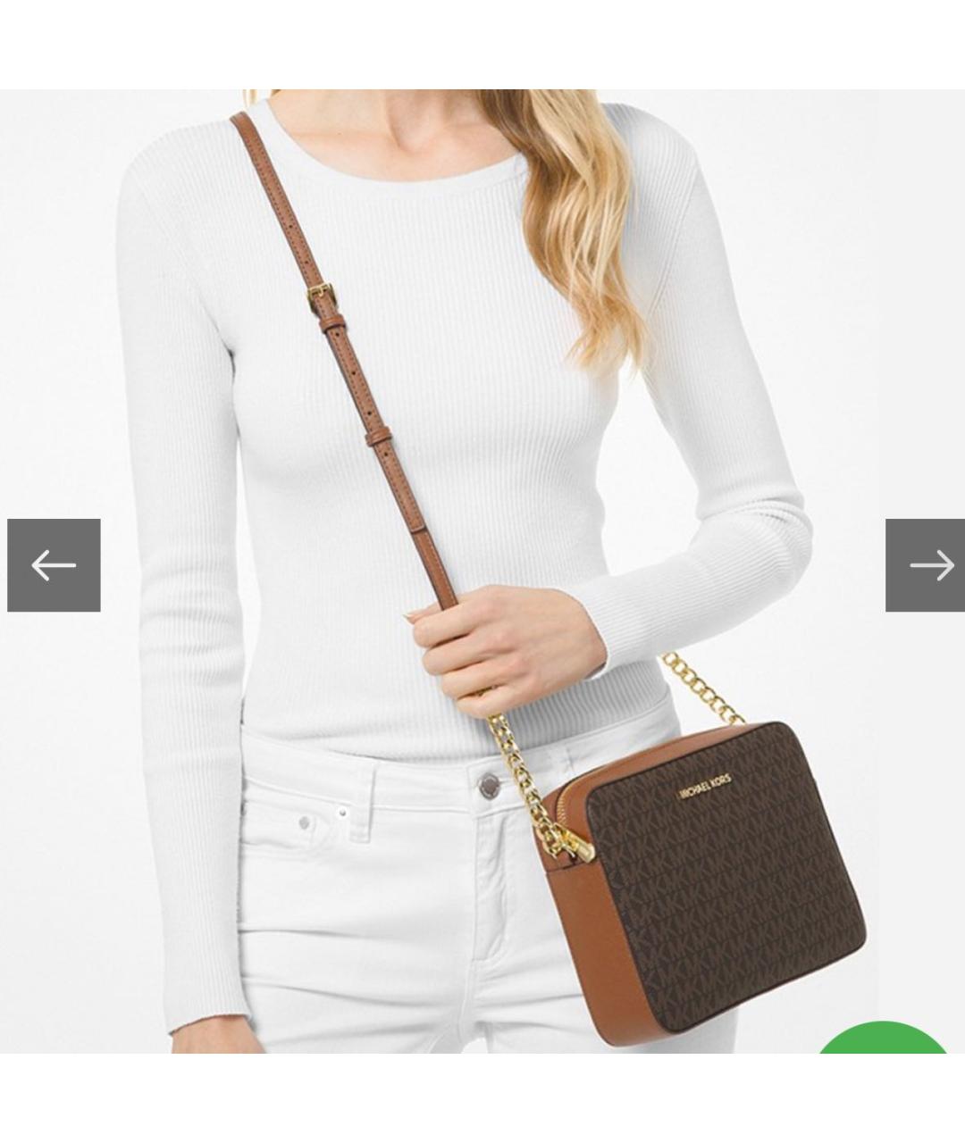 MICHAEL KORS Коричневая кожаная сумка через плечо, фото 4