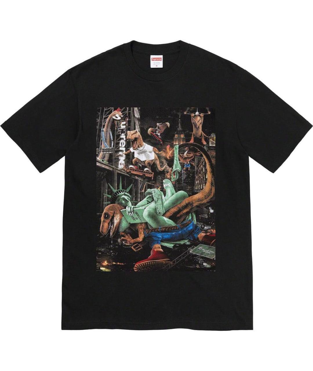 SUPREME Черная хлопковая футболка, фото 6