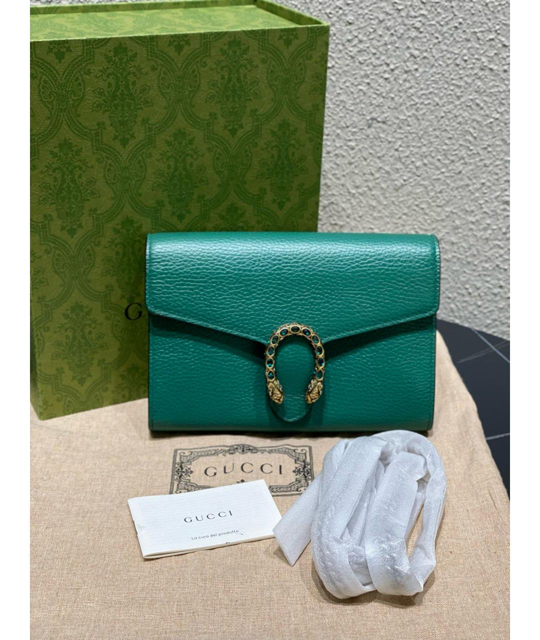 GUCCI Зеленая кожаная сумка через плечо, фото 8